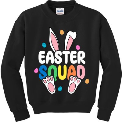 Easter Squad Bunny Holiday Colorful Kids Sweatshirt