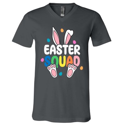 Easter Squad Bunny Holiday Colorful V-Neck T-Shirt