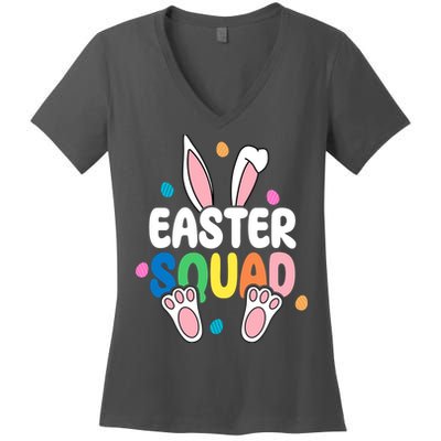 Easter Squad Bunny Holiday Colorful Women's V-Neck T-Shirt