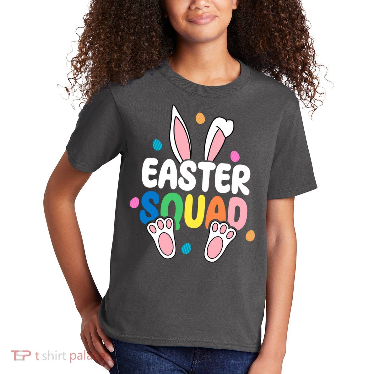 Easter Squad Bunny Holiday Colorful Kids T-Shirt
