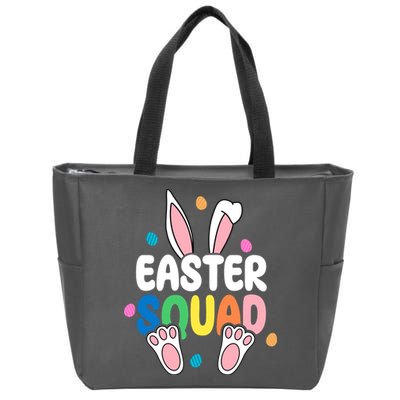 Easter Squad Bunny Holiday Colorful Zip Tote Bag