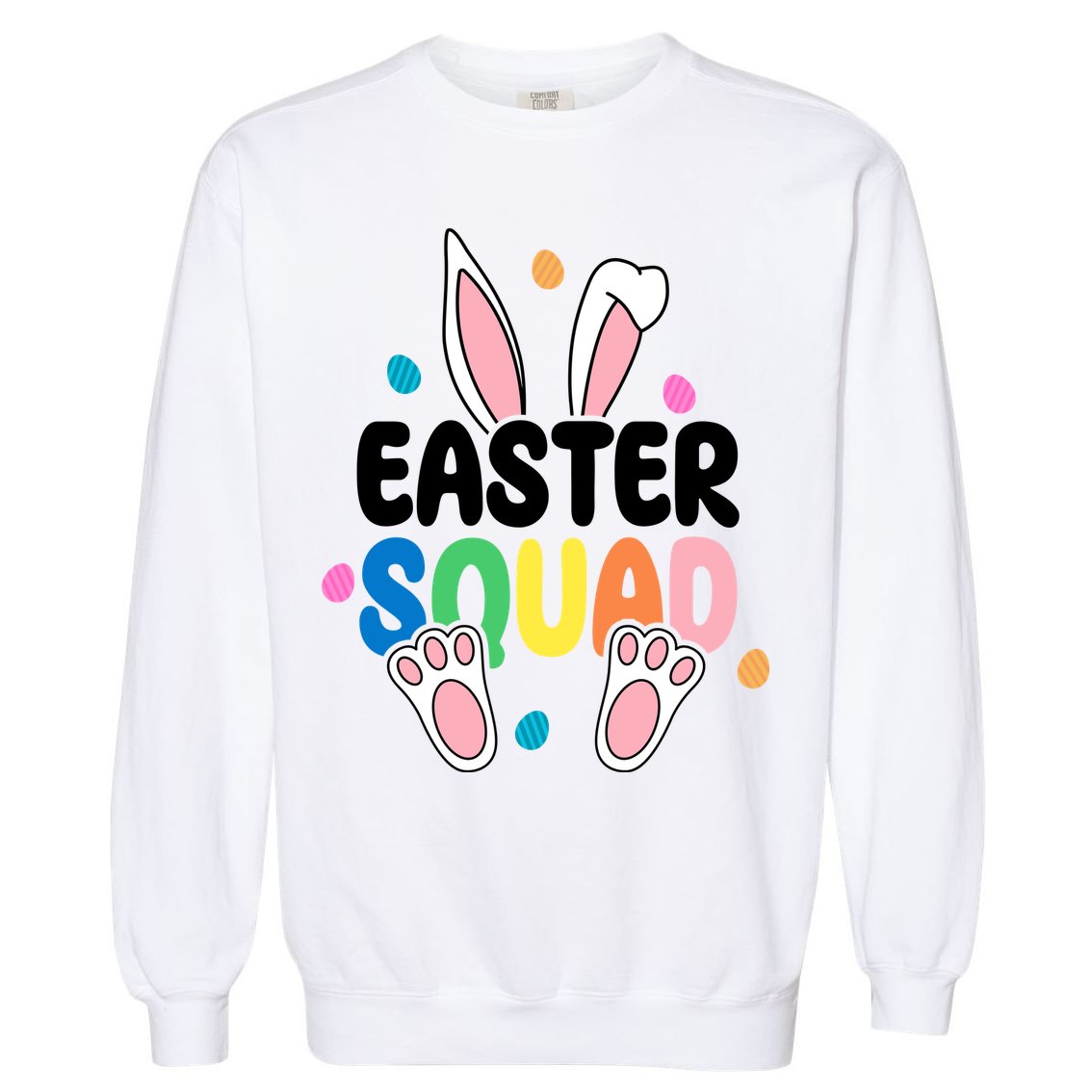 Easter Squad Bunny Holiday Colorful Garment-Dyed Sweatshirt
