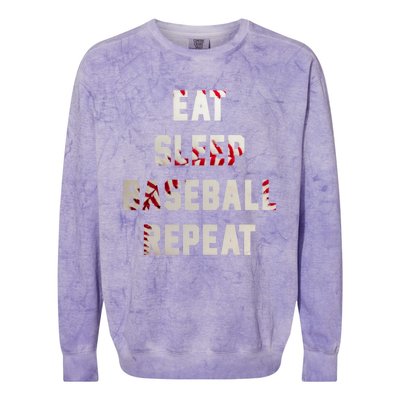 Eat Sleep Baseball Repeat Hoodie Baseball Player Fan Gifts Colorblast Crewneck Sweatshirt