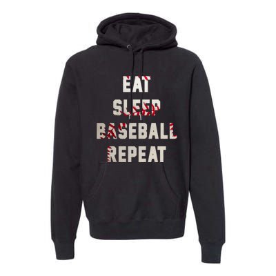 Eat Sleep Baseball Repeat Hoodie Baseball Player Fan Gifts Premium Hoodie