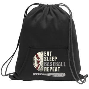 Eat Sleep Baseball Repeat Funny Baseball Player Sweatshirt Cinch Pack Bag