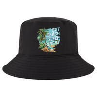 Eat Sleep Beach Repeat Summer Vacation Tropical Beach Design Cool Comfort Performance Bucket Hat