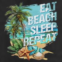 Eat Sleep Beach Repeat Summer Vacation Tropical Beach Design Adult Drive Performance Visor