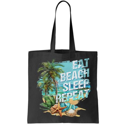Eat Sleep Beach Repeat Summer Vacation Tropical Beach Design Bag