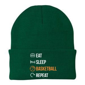 Eat Sleep Basketball Repeat | Basketball Knit Cap Winter Beanie