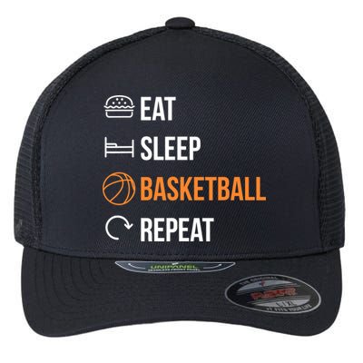 Eat Sleep Basketball Repeat | Basketball Flexfit Unipanel Trucker Cap