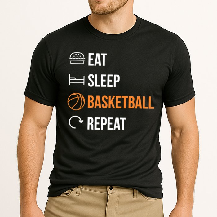 Eat Sleep Basketball Repeat | Basketball Cooling Performance Crew T-Shirt