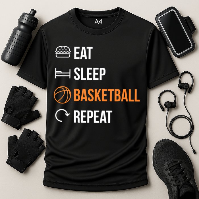 Eat Sleep Basketball Repeat | Basketball Cooling Performance Crew T-Shirt