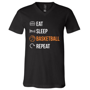 Eat Sleep Basketball Repeat | Basketball V-Neck T-Shirt