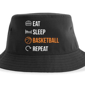 Eat Sleep Basketball Repeat | Basketball Sustainable Bucket Hat