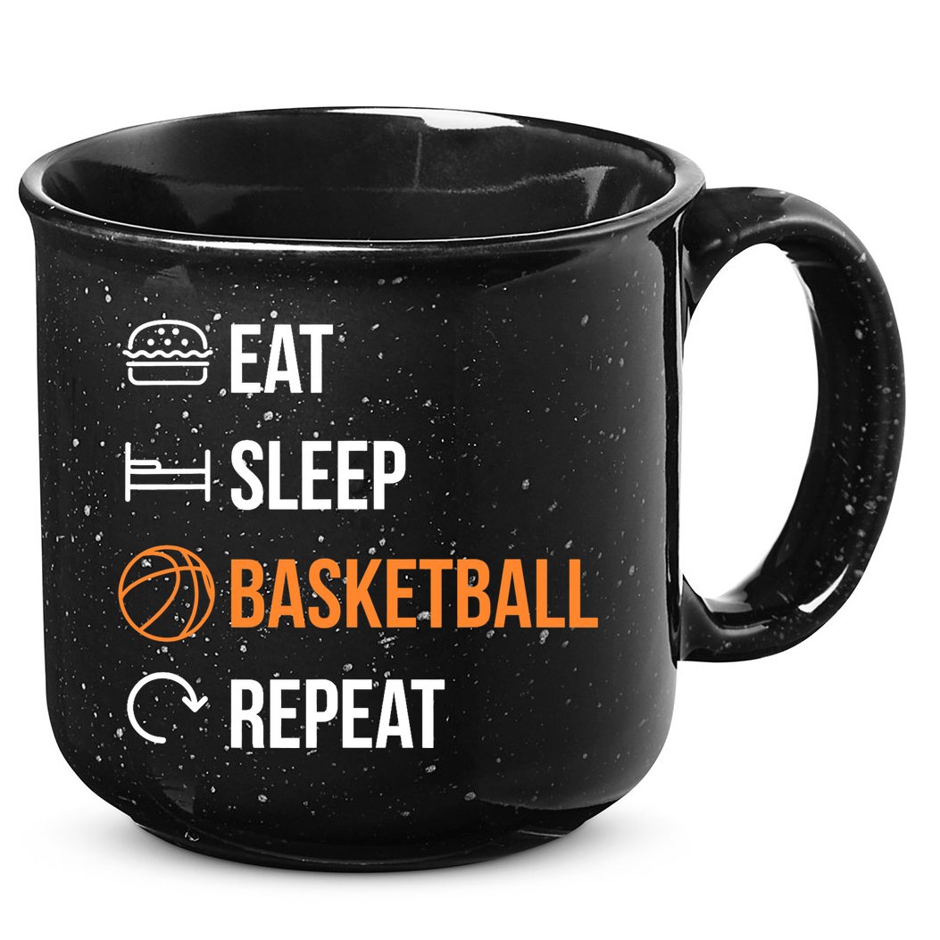 Eat Sleep Basketball Repeat | Basketball 15oz Campfire Ceramic Mug