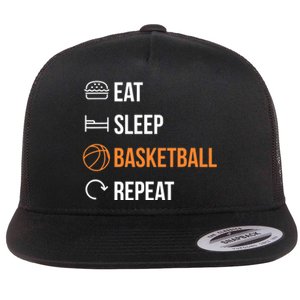 Eat Sleep Basketball Repeat | Basketball Flat Bill Trucker Hat