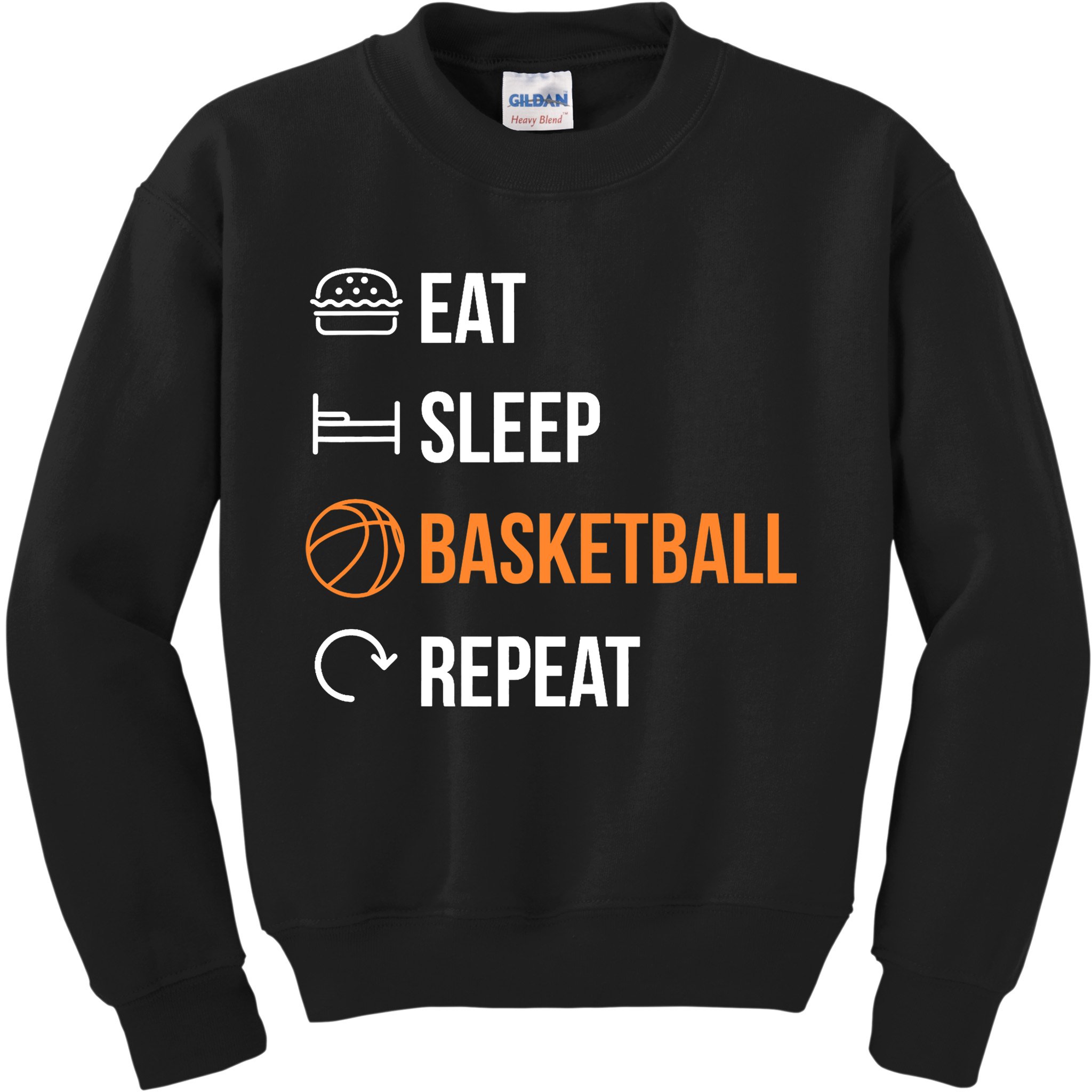 Eat Sleep Basketball Repeat | Basketball Kids Sweatshirt