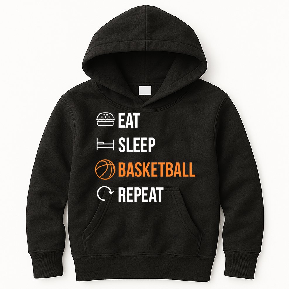 Eat Sleep Basketball Repeat | Basketball Kids Hoodie