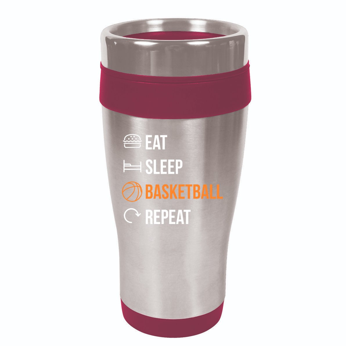 Eat Sleep Basketball Repeat | Basketball 16oz Travel Tumbler