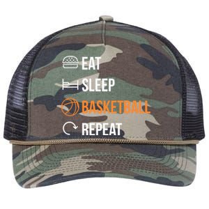 Eat Sleep Basketball Repeat | Basketball Retro Rope Trucker Hat Cap