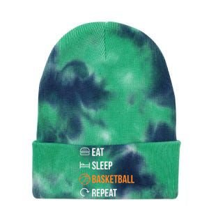 Eat Sleep Basketball Repeat | Basketball Tie Dye 12in Knit Beanie