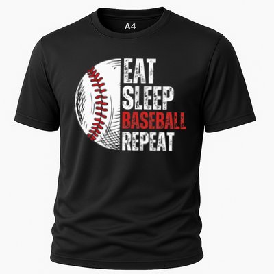 Eat Sleep Baseball Repeat Funny Baseball Players Cooling Performance Crew T-Shirt