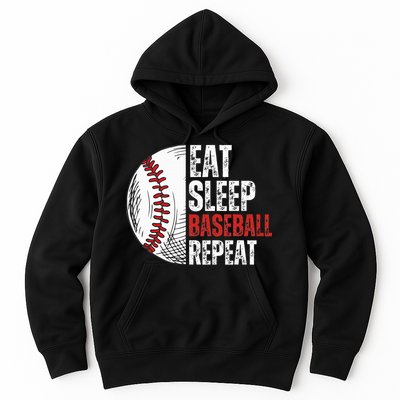 Eat Sleep Baseball Repeat Funny Baseball Players Hoodie