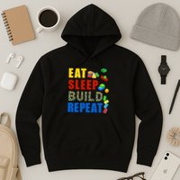 Eat Sleep Build Repeat Building Bricks Blocks Master Builder Hoodie