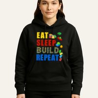 Eat Sleep Build Repeat Building Bricks Blocks Master Builder Hoodie