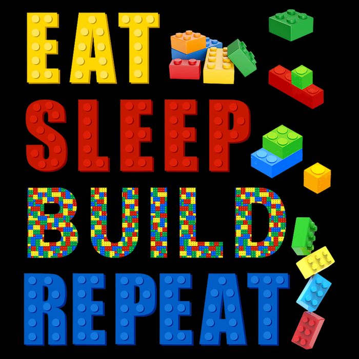 Eat Sleep Build Repeat Building Bricks Blocks Master Builder T-Shirt