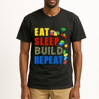 Eat Sleep Build Repeat Building Bricks Blocks Master Builder Tall T-Shirt