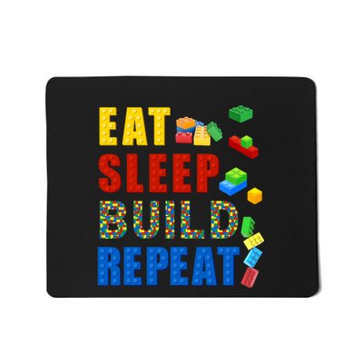 Eat Sleep Build Repeat Building Bricks Blocks Master Builder Mousepad