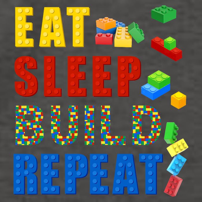 Eat Sleep Build Repeat Building Bricks Blocks Master Builder Vector Backpack