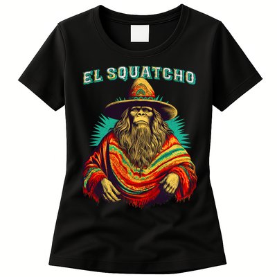 El Squatcho Bigfoot Saquatch Womens T-Shirt