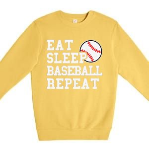 Eat Sleep Baseball Repeat Funny Baseball Lover Premium Crewneck Sweatshirt