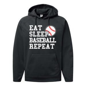 Eat Sleep Baseball Repeat Funny Baseball Lover Performance Fleece Hoodie