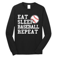 Eat Sleep Baseball Repeat Funny Baseball Lover Long Sleeve Shirt