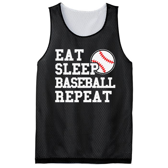 Eat Sleep Baseball Repeat Funny Baseball Lover Mesh Reversible Basketball Jersey Tank