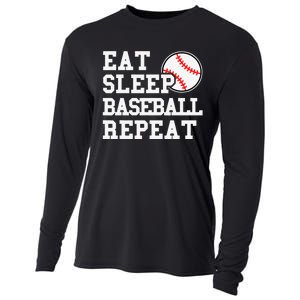 Eat Sleep Baseball Repeat Funny Baseball Lover Cooling Performance Long Sleeve Crew