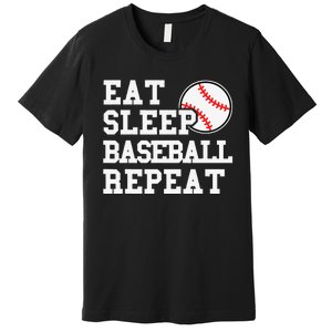 Eat Sleep Baseball Repeat Funny Baseball Lover Premium T-Shirt