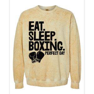 Eat Sleep Boxing Perfect Day Funny Wo Boxing Sports Love Premium Colorblast Crewneck Sweatshirt