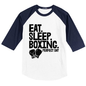 Eat Sleep Boxing Perfect Day Funny Wo Boxing Sports Love Premium Baseball Sleeve Shirt