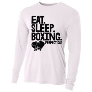 Eat Sleep Boxing Perfect Day Funny Wo Boxing Sports Love Premium Cooling Performance Long Sleeve Crew