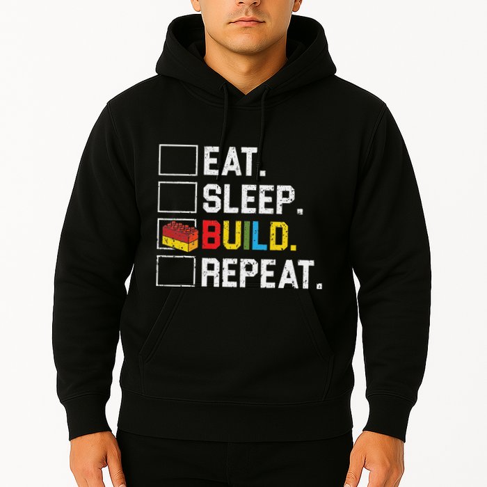 Eat Sleep Build Repeat Master Builder Bricks Blocks Hoodie