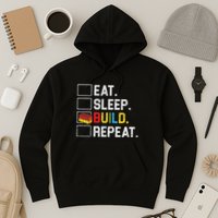 Eat Sleep Build Repeat Master Builder Bricks Blocks Hoodie
