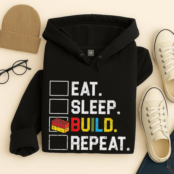 Eat Sleep Build Repeat Master Builder Bricks Blocks Hoodie