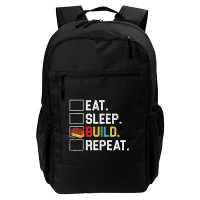 Eat Sleep Build Repeat Master Builder Bricks Blocks Daily Commute Backpack