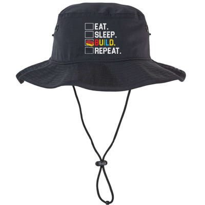 Eat Sleep Build Repeat Master Builder Bricks Blocks Legacy Cool Fit Booney Bucket Hat