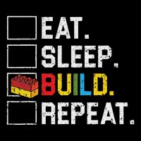 Eat Sleep Build Repeat Master Builder Bricks Blocks Flat Bill Trucker Hat