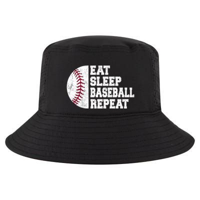Eat Sleep Baseball Repeat Vintage Funny Baseball Player Cool Comfort Performance Bucket Hat